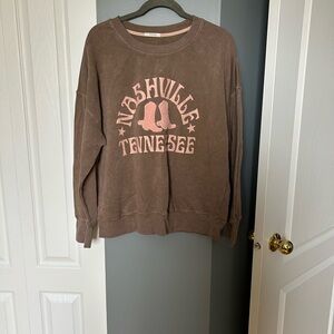 Maurices Brown and Pink Nashville Sweatshirt
